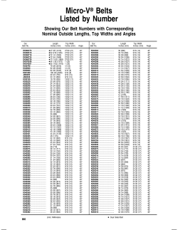 Micro-V Belts Listed by Number