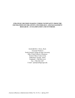strategic decision making under uncertainty from the foundations of