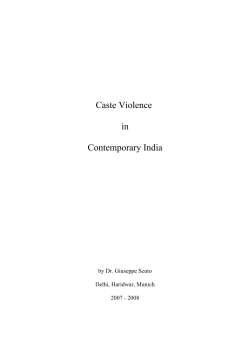 Caste Violence in Contemporary India (REPORT Dr. Giuseppe Scuto)