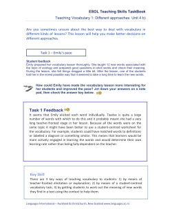 Teaching vocabulary 1 Different approaches