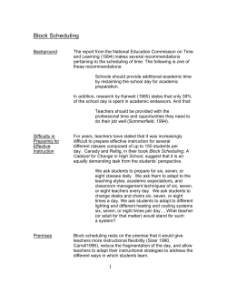 Block Scheduling - North Carolina Public Schools