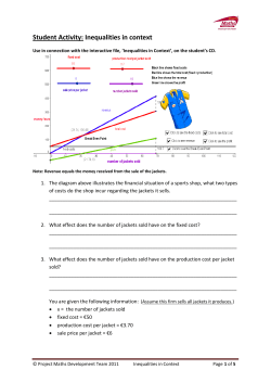 Student Activity: Inequalities in context