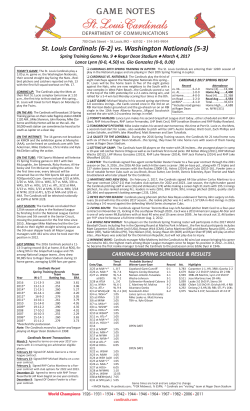 St. Louis Cardinals (6-2) vs. Washington Nationals (5-3)