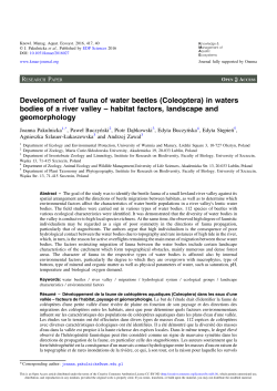 Development of fauna of water beetles \(Coleoptera\) in waters