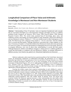 Longitudinal Comparison of Place-Value and Arithmetic Knowledge