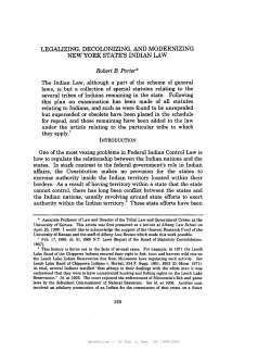 Legalizing, Decolonizing, and Modernizing New York State`s Indian