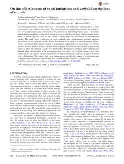 On the effectiveness of vocal imitations and verbal descriptions of