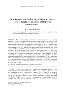 How do pairs matched in physical attractiveness form if people are