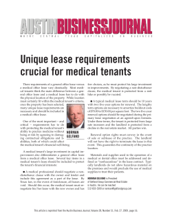 Unique lease requirements crucial for medical tenants