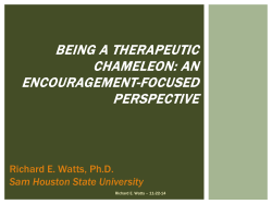 Being a Therapeutic Chameleon: An Encouragement