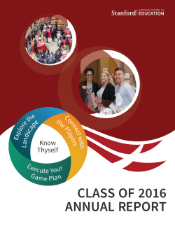 class of 2016 annual report - Stanford Graduate School of Education