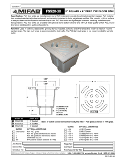 FS520-30 8&rdquo; SQUARE x 6&rdquo; DEEP PVC FLOOR SINK
