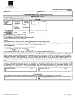 Loan Payment Protection (Consumer)
