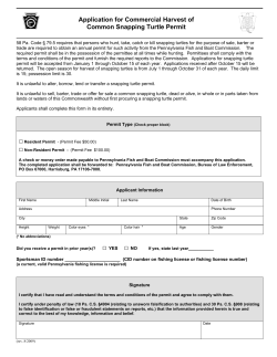 Commercial Harvest of Snapping Turtle Permit