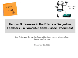 Gender Differences in the Effects of Performance Feedback, Praise