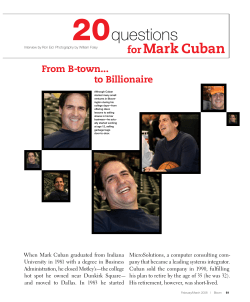 20 Questions for Mark Cuban