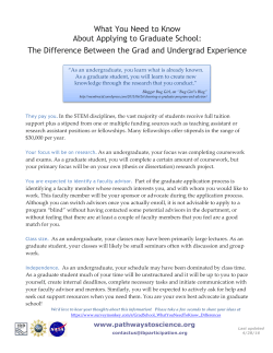 The Difference Between the Grad and Undergrad Experience