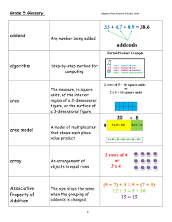 addend algorithm area area model array Associative Property of