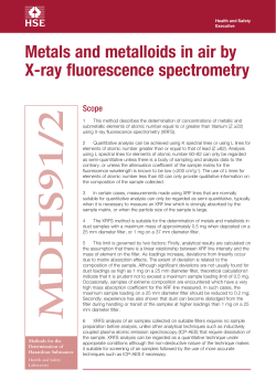 Metals and metalloids in air by X-ray fluorescence