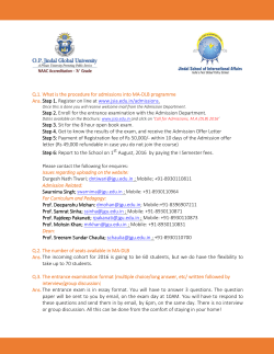 Admission FAQ