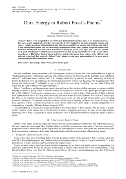 Dark Energy in Robert Frost`s Poems