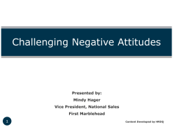 Challenging Negative Attitudes
