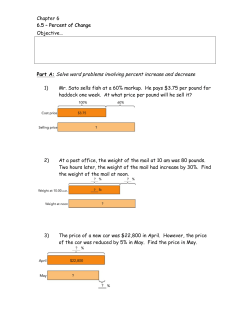 Chapter 6 6.5 &ndash; Percent of Change Objective&hellip; Part A: Solve word