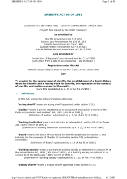 Sheriffs Act 90 of 1986