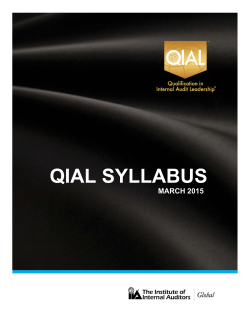 qial syllabus - The Institute of Internal Auditors