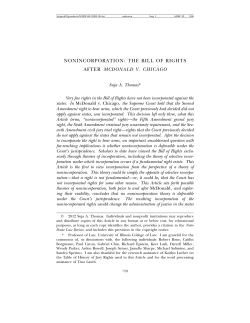 nonincorporation: the bill of rights after mcdonald v. chicago