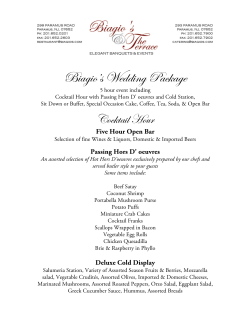 Biagio`s Wedding Package