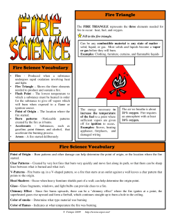 Fire Science Vocabulary Fire Science Fire Triangle ocabulary Fire
