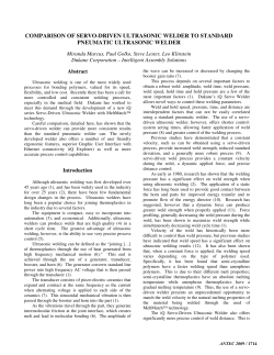 Comparison Of Newly Developed Ultrasonic Welder To