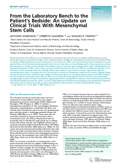 From the laboratory bench to the patient`s bedside: An