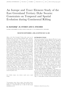 An Isotope and Trace Element Study of the East Greenland Tertiary