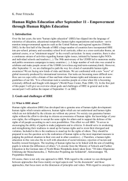 Human Rights Education after September 11