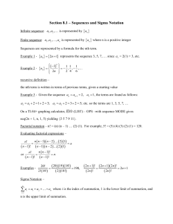 Sections 8.1 and 8.2 - Arithmetic Sequences