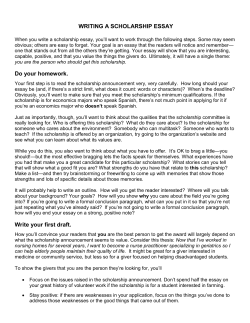 Scholarship Essays