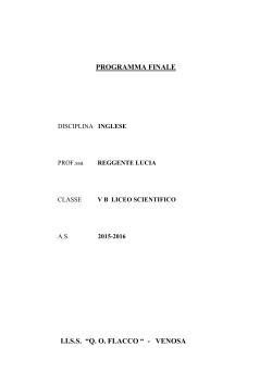 PROGRAMMA FINALE I.I.S.S. &ldquo;Q. O. FLACCO &ldquo;