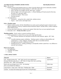 ALUMINUM FOIL FINISHING DEMO NOTES Bob Bradford 03/26/14