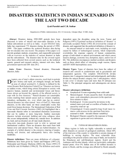 disasters statistics in indian scenario in the last