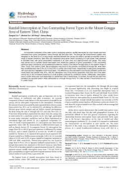 Rainfall Interception in Two Contrasting Forest Types in the Mount