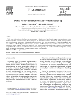 "Public research institutions and economic catch-up
