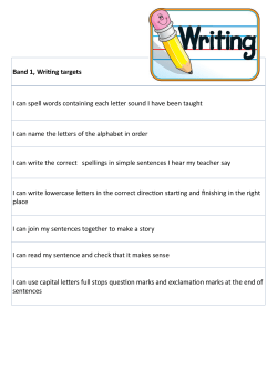 Band 1, Writing targets I can spell words containing each letter