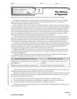 Psychology 7.2 - The History of Hypnosis