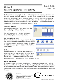 Clicker 5 Creating a picture pop-up activity Quick