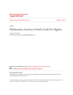 Mathematics Anxiety in Ninth-Grade Pre-Algebra