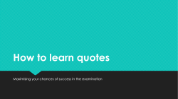 How to learn quotes