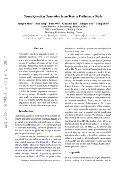 Neural Question Generation from Text: A Preliminary Study