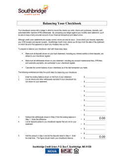 Balancing Your Checkbook - Southbridge Credit Union